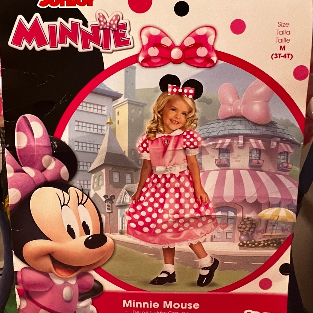 Like new Minnie Mouse costume 3-4T head band included